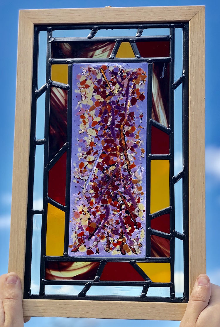 ashes into stained glass panel